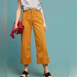 Anthropologie Cropped Wide-Leg Chino Pants Size 0